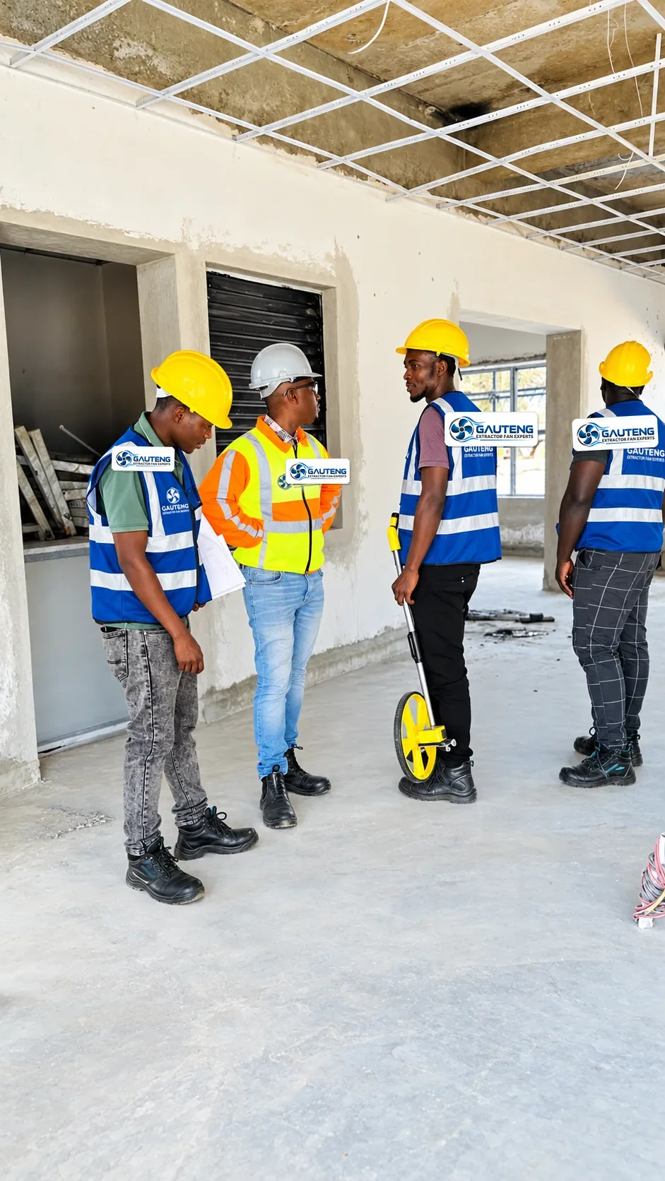 Technicians coordinating a Gauteng extraction project